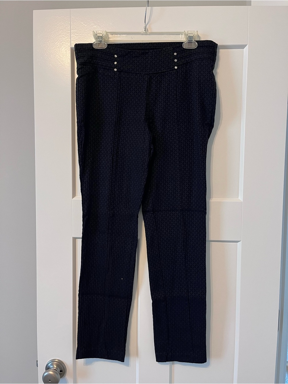 Classic Women's Black Textured Straight-Leg Pants